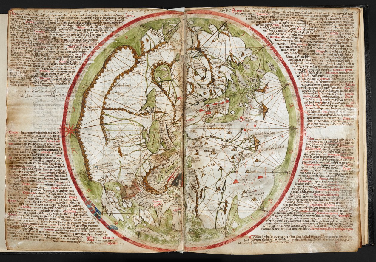 世界地图，约 1320-25 年（牛皮纸） 作者 彼得罗·维斯康特