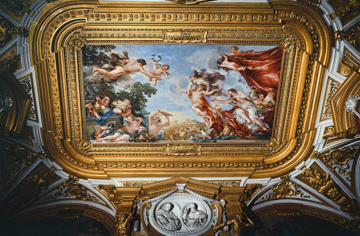 金星，行星壁画周期，作者：Pietro da Cortona (1596-1669)，壁画，皮蒂宫，佛罗伦萨金星行星室 作者 彼得罗·达 (1596 1669) 科尔托纳