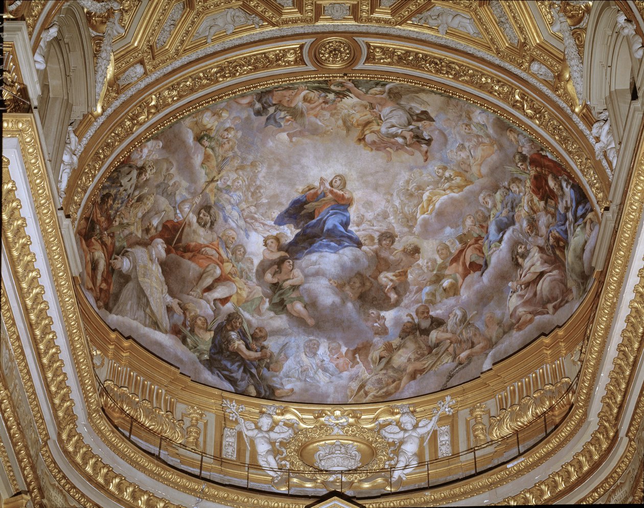 Assumption of the Virgin Fresco by Pietro da Cortona (Peter of Cortona) (1596-1669) 1652 Rome, Chiesa di Santa Maria in Vallicella Italy 作者 Pietro da Cortona
