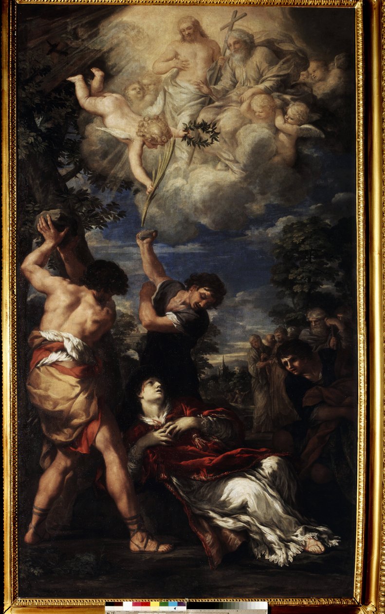 圣斯蒂芬的殉难。 圣斯蒂芬的殉难。 科尔托纳的彼得（Pietro Berrettini，又名 Pietro da Cortona）的绘画 作者 彼得罗·达 (1596 1669) 科尔托纳