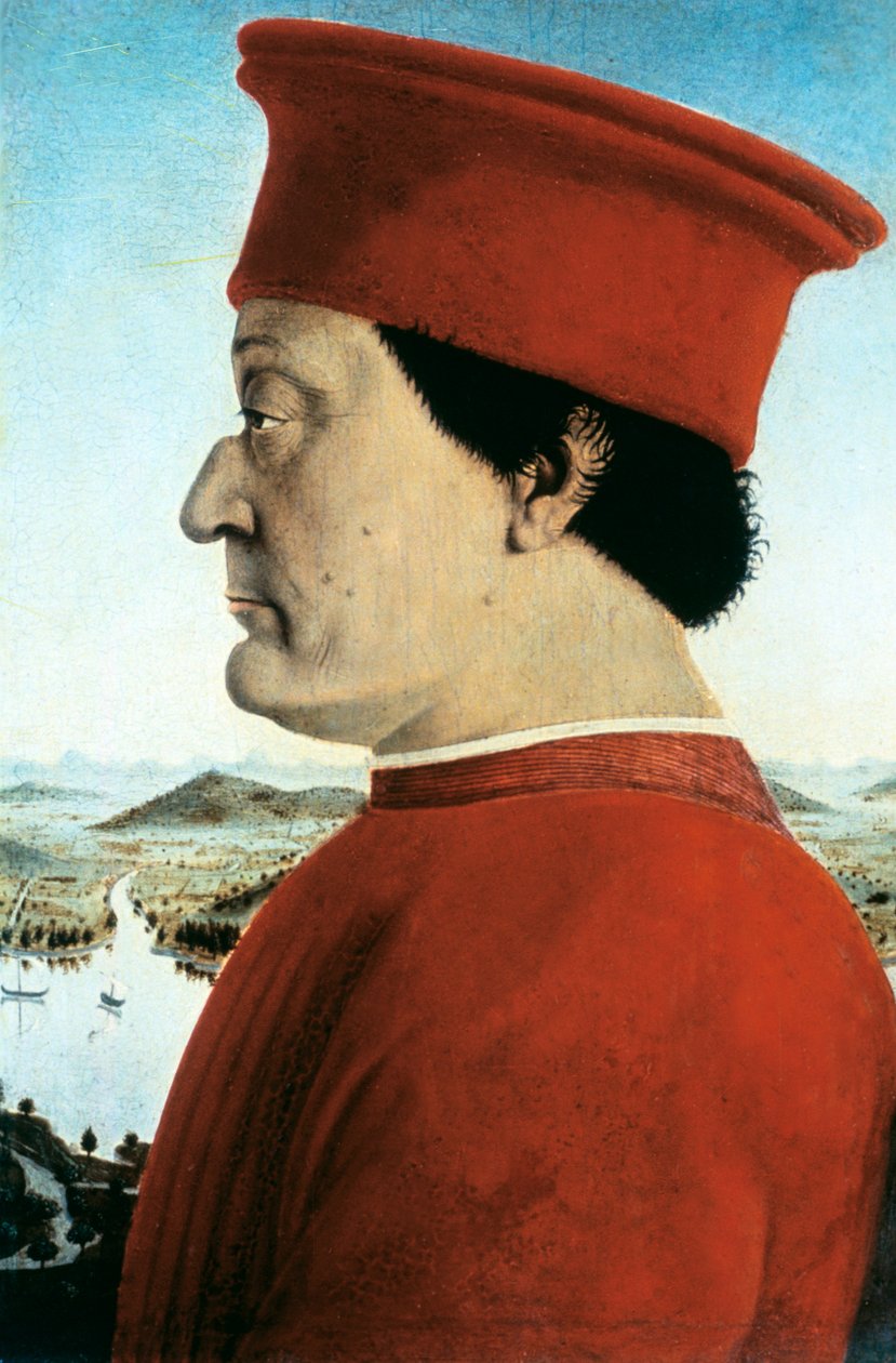 乌尔比诺公爵费德里科-达-蒙特费尔特罗的画像》，约1465年 作者 彼得罗·德拉·弗朗西斯卡