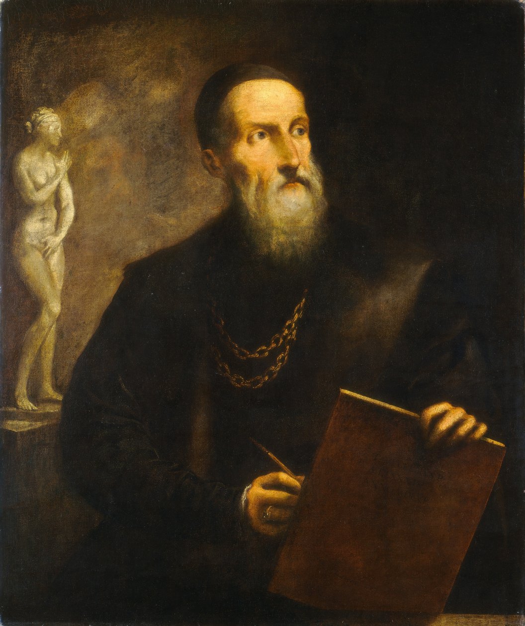 想象中的提香自画像 作者 Pietro della Vecchia