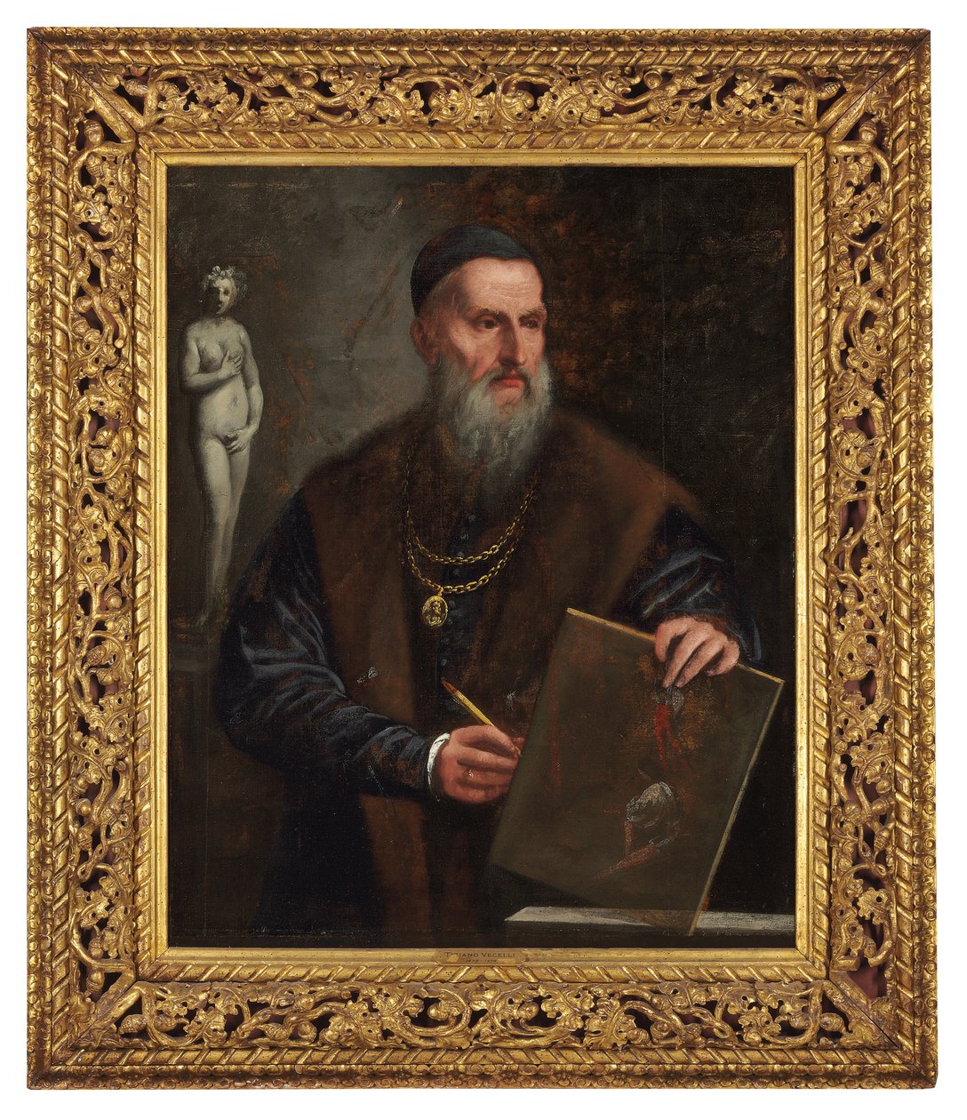 提香的虚构自我画像 作者 Pietro della Vecchia