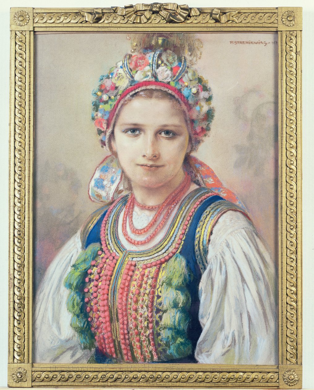 克拉科夫新娘，1917年（纸板上的粉彩） 作者 皮奥特·斯塔奇维奇（Piotr Stachiewicz）