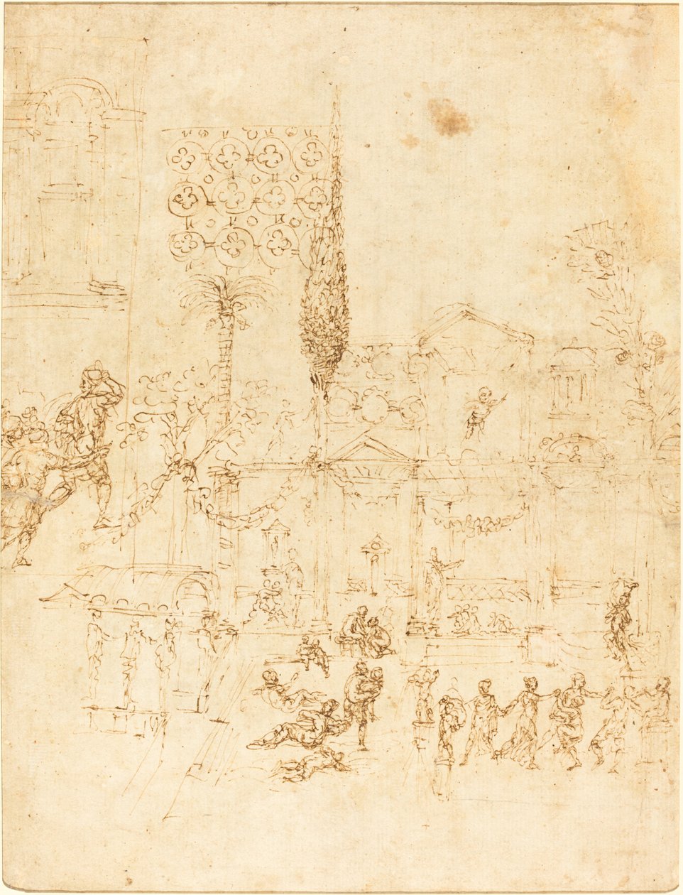 罗马别墅中的聚会[直书] 作者 皮尔罗·利戈里奥（Pirro Ligorio）