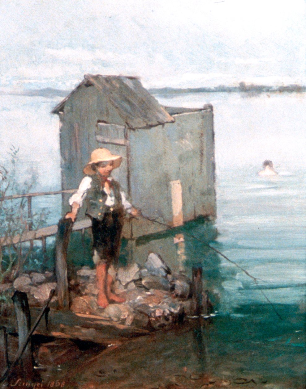 带男孩洗澡的小屋，1868年 作者 帕尔辛耶梅尔塞