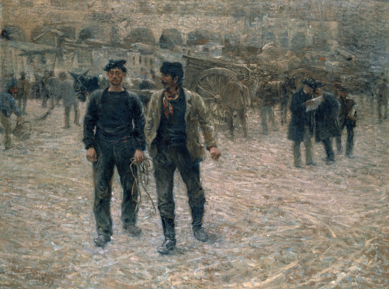 Piazza Caricamento，热那亚，1891年 作者 普林尼奥·诺梅利尼