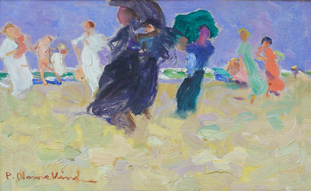海边的早晨，约 1920 年（油画） 作者 普林尼奥·诺梅利尼