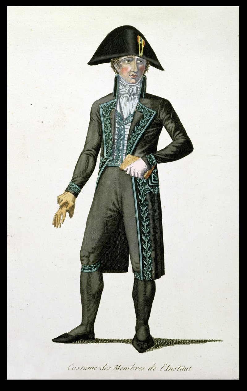 法国研究所成员的服装，由Louis F. Charon编写，c.1802-10 作者 泊松