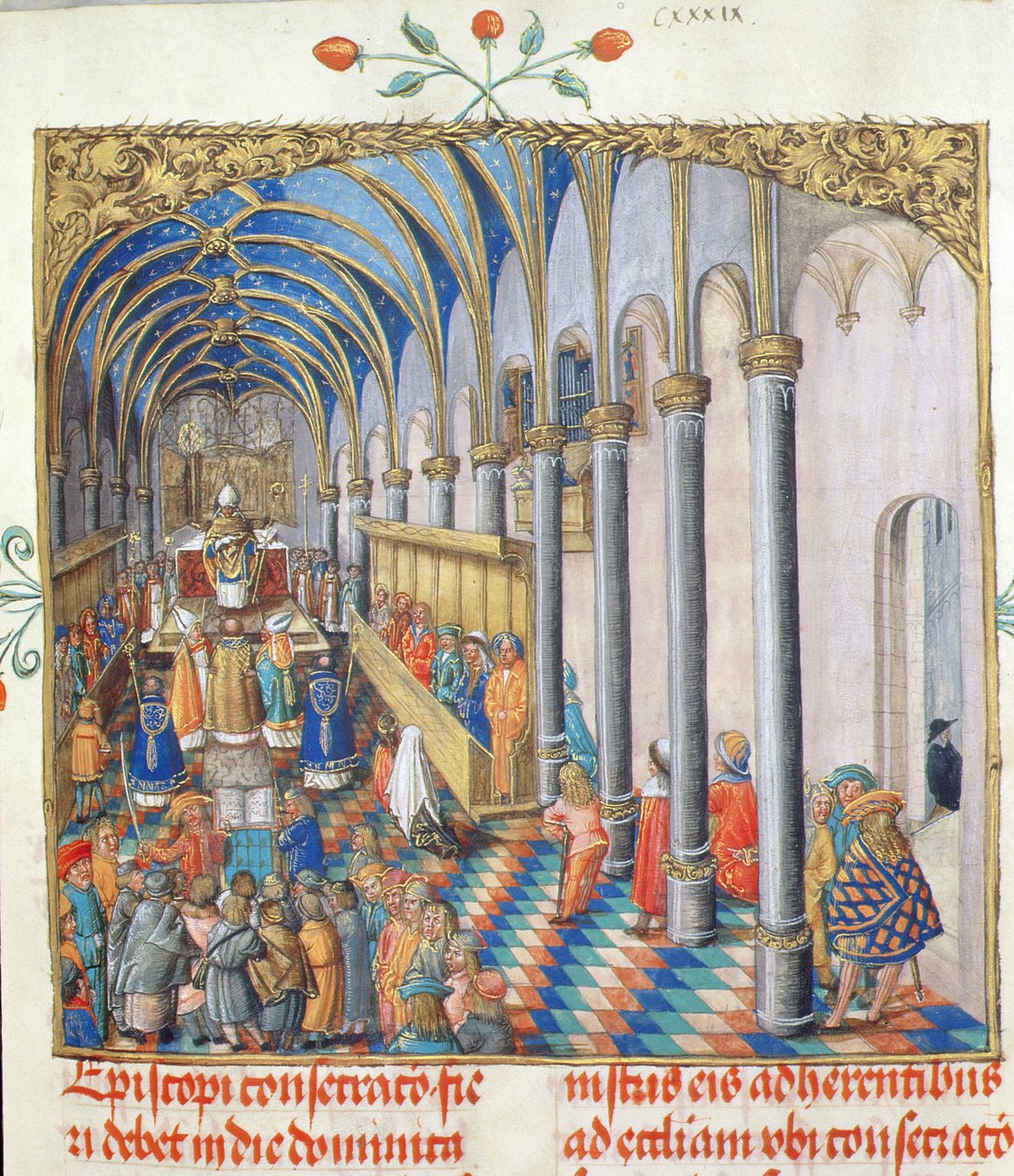 主教Erasmus Ciolek主教的崇拜，第1510页（羊皮纸上的蛋彩画和黄金） 作者 波兰学校