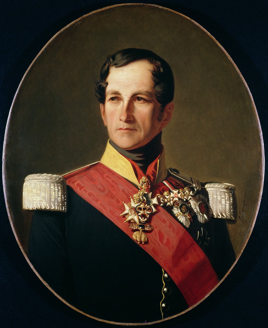 萨克森 - 科堡 - 哥达的利奥波德一世（1790-1865）在胸甲骑兵制服中的肖像 作者 Polydore Beaufaux