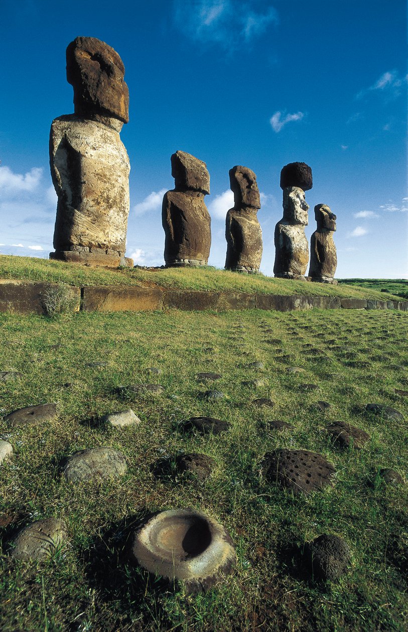 Moai statues, Rapa Nui National Park, Easter Island, Chile 作者 波利尼西亚人