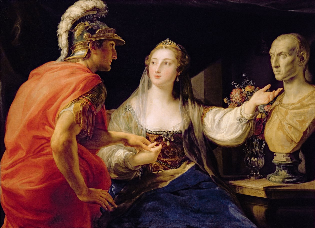 克利奥帕特拉向Octavius展示了Julius Caesar的半身像 作者 庞培·吉罗拉莫·巴托尼