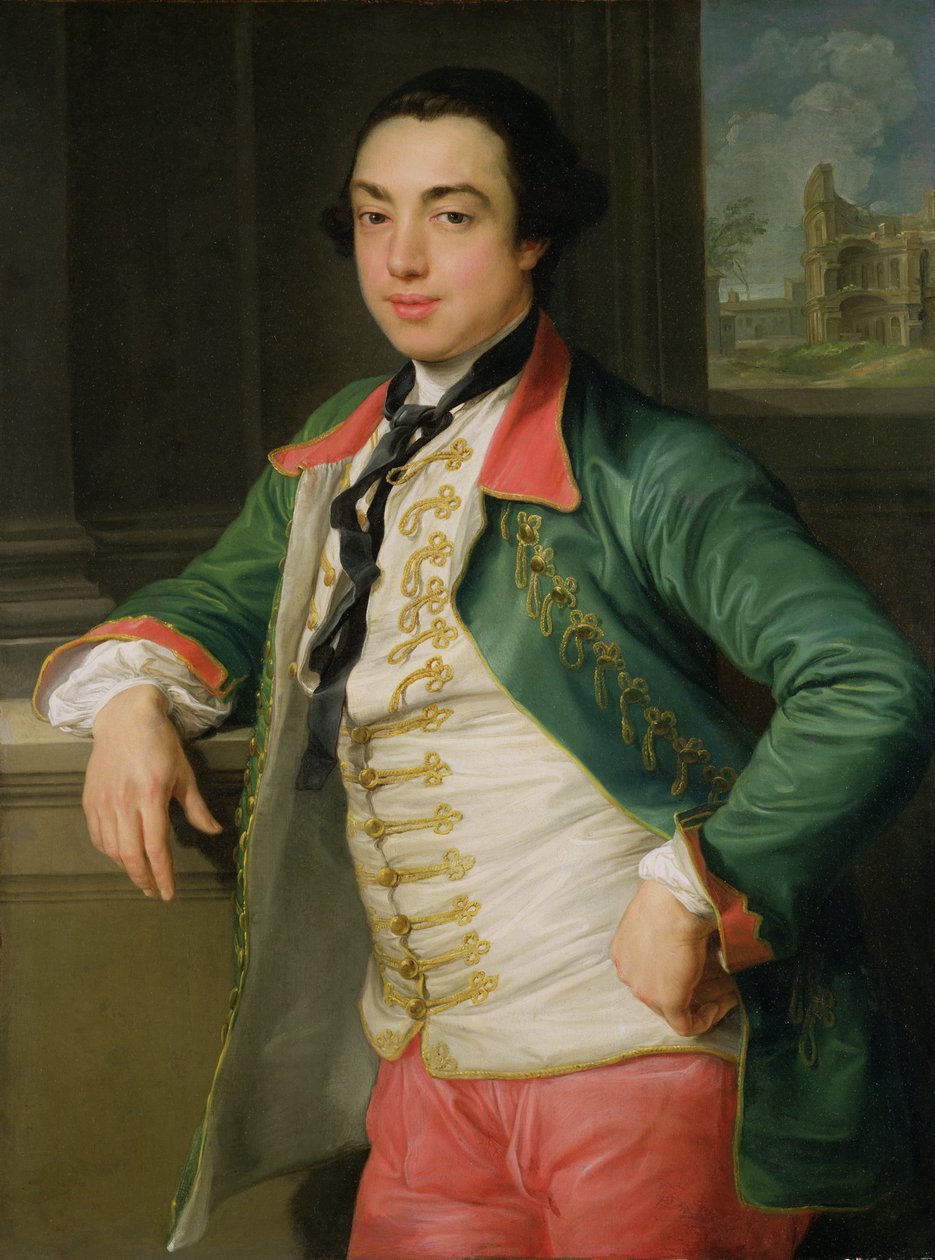 詹姆斯·考菲尔德（James Caulfield）（1728-99），第4子爵沙勒蒙特（后来的沙勒蒙特1st伯爵）约1753-56年（布面油画） 作者 庞培·吉罗拉莫·巴托尼