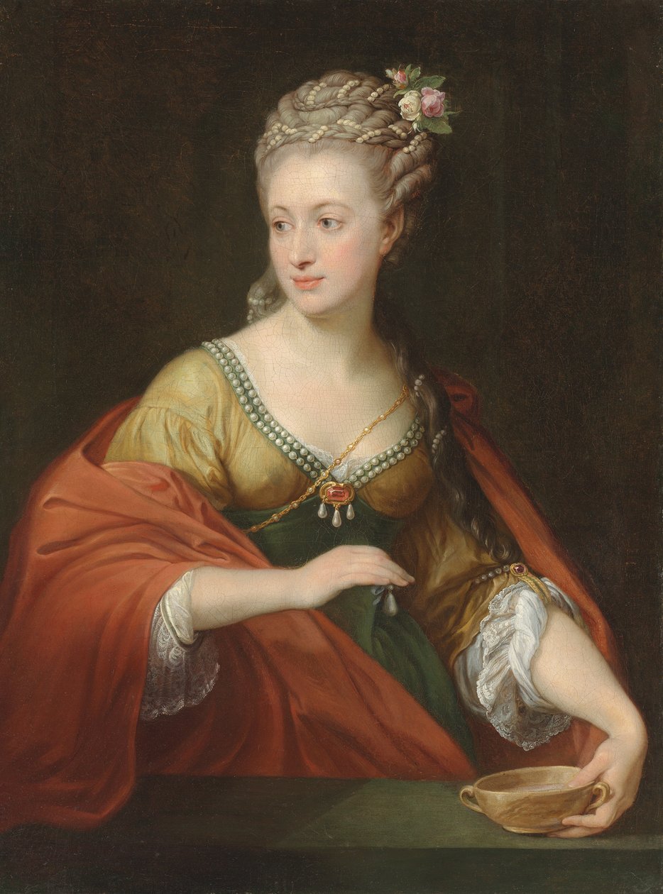 Alexandra Evtikhievna Demidova 1724-1789年扮演Cleopatra的肖像，1770年代初。 作者 庞培·吉罗拉莫·巴托尼