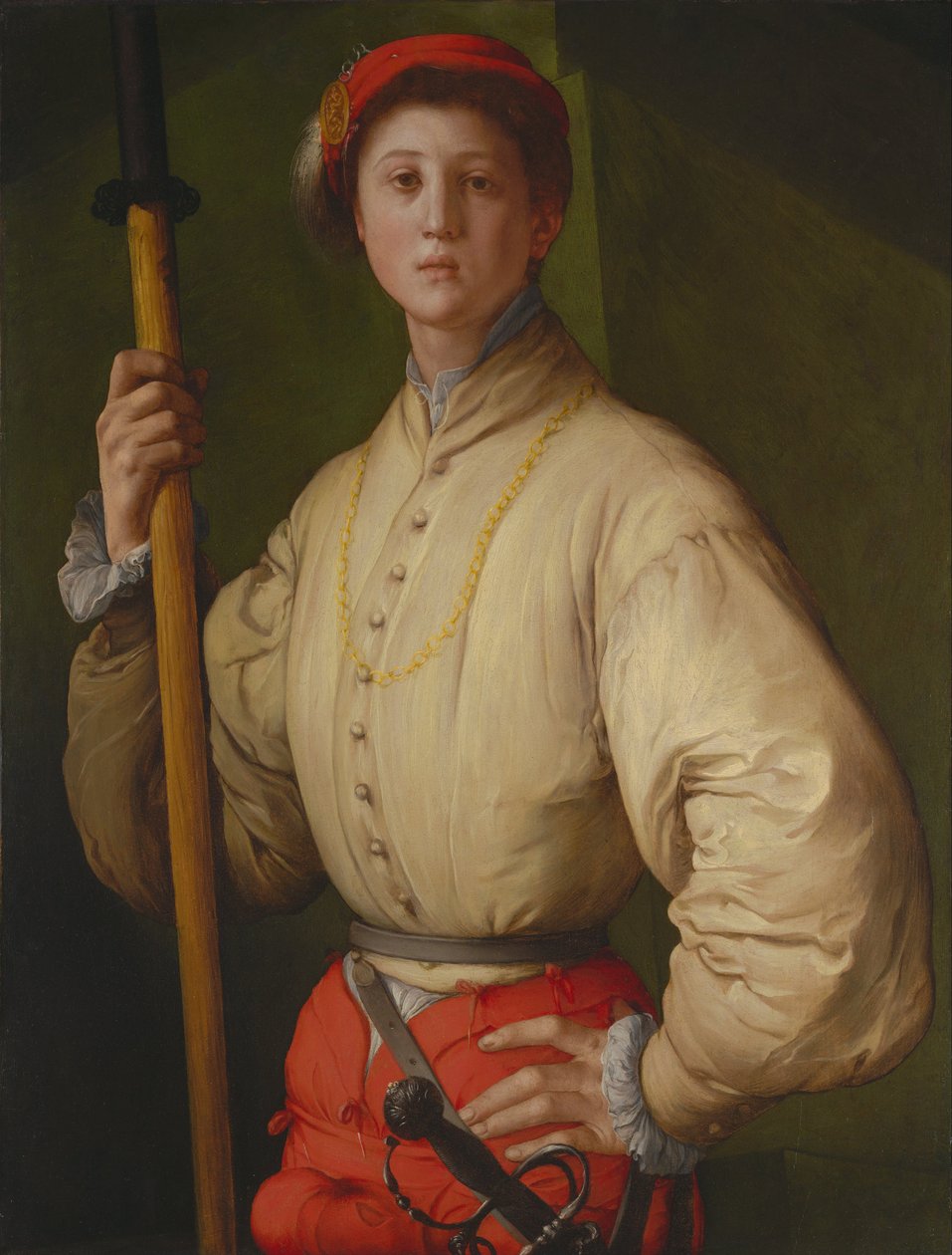 Halberdier Francesco Guardi的肖像，1528年至1530年 作者 雅各布·蓬托尔莫