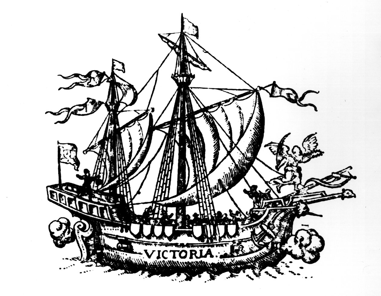 Ferdinand Magellan的船&39;维多利亚&39;，第一个环游世界 作者 葡萄牙语学校