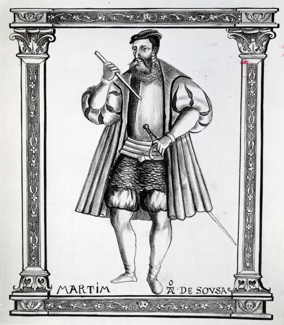Martim da Sousa，Gaspar Correia的“印度传说”插图，发表于c。 1858年至1863年 作者 葡萄牙语学校
