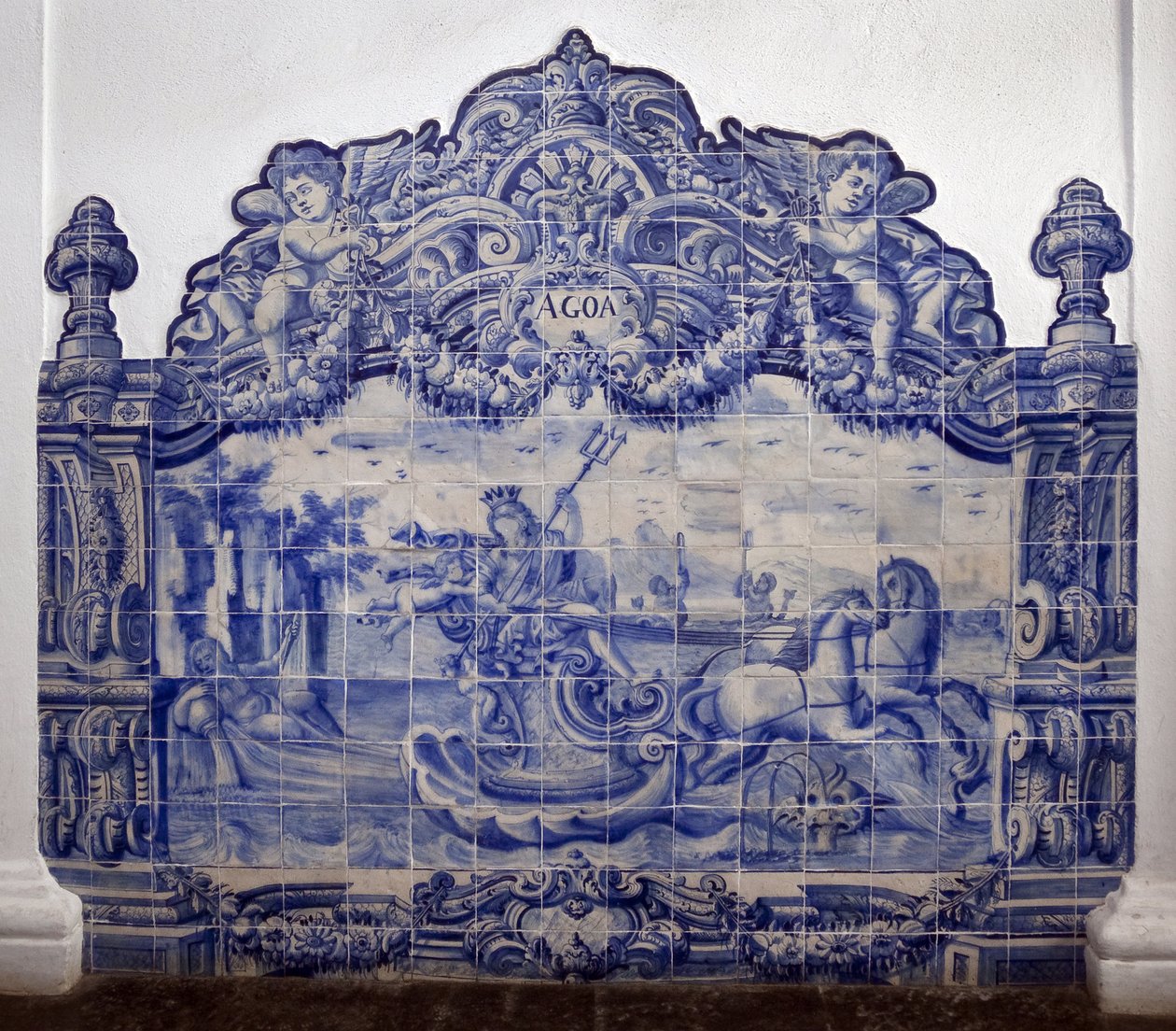 水的寓意--Azulejos，彩绘辉石 作者 葡萄牙语学校