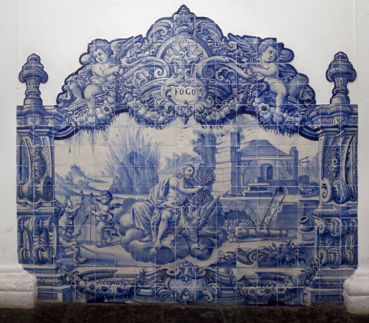 火的寓意--Azulejos，彩绘辉石 作者 葡萄牙语学校
