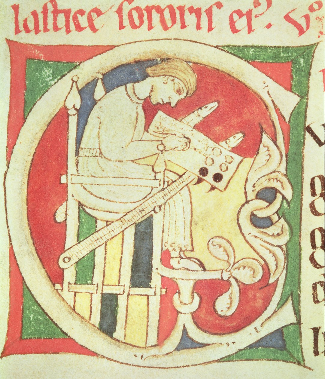 女士22 fol.139r历史悠久的C描绘和尚写作，来自Vitae Sanctorum，Santa Cruz de Coimbra 作者 葡萄牙语学校