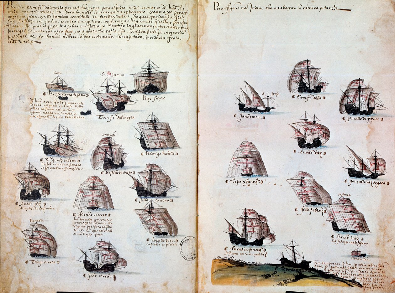 Warships. Memories of the armadas of Portugal under King Manuel I (1469 - 1521). Manuscript from 1505. Paris. BN 作者 葡萄牙语学校