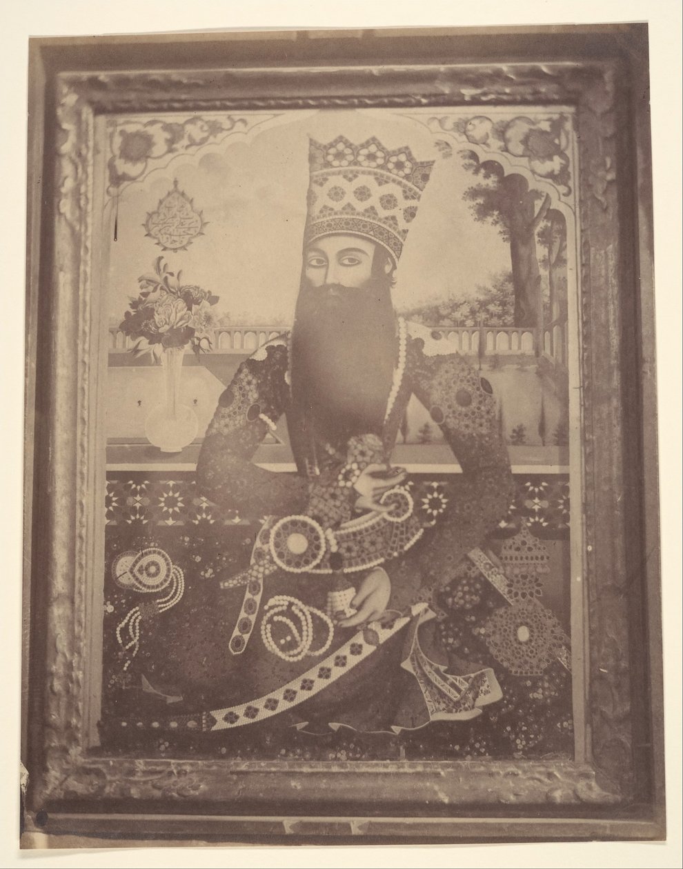 [Fath-Ali Shah，曾经属于Hmah的绘画[]Saula，国王的叔叔。]，1840-60年代。 作者 可能是路易吉·佩斯 (Luigi Pesce) 的作品。