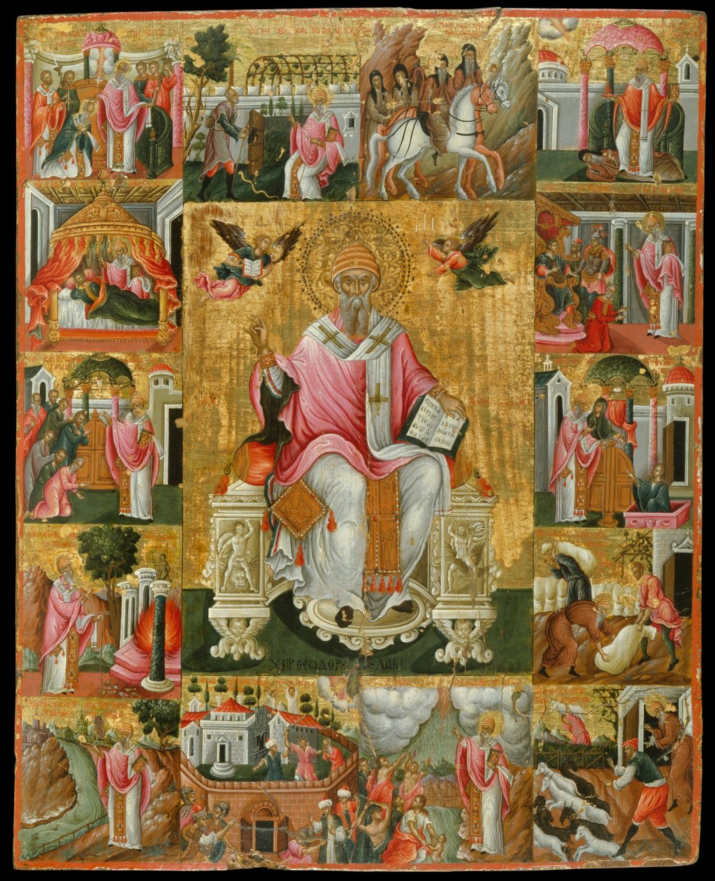St Spyridon和他生活中的场景 作者 Poulakis西奥多罗斯