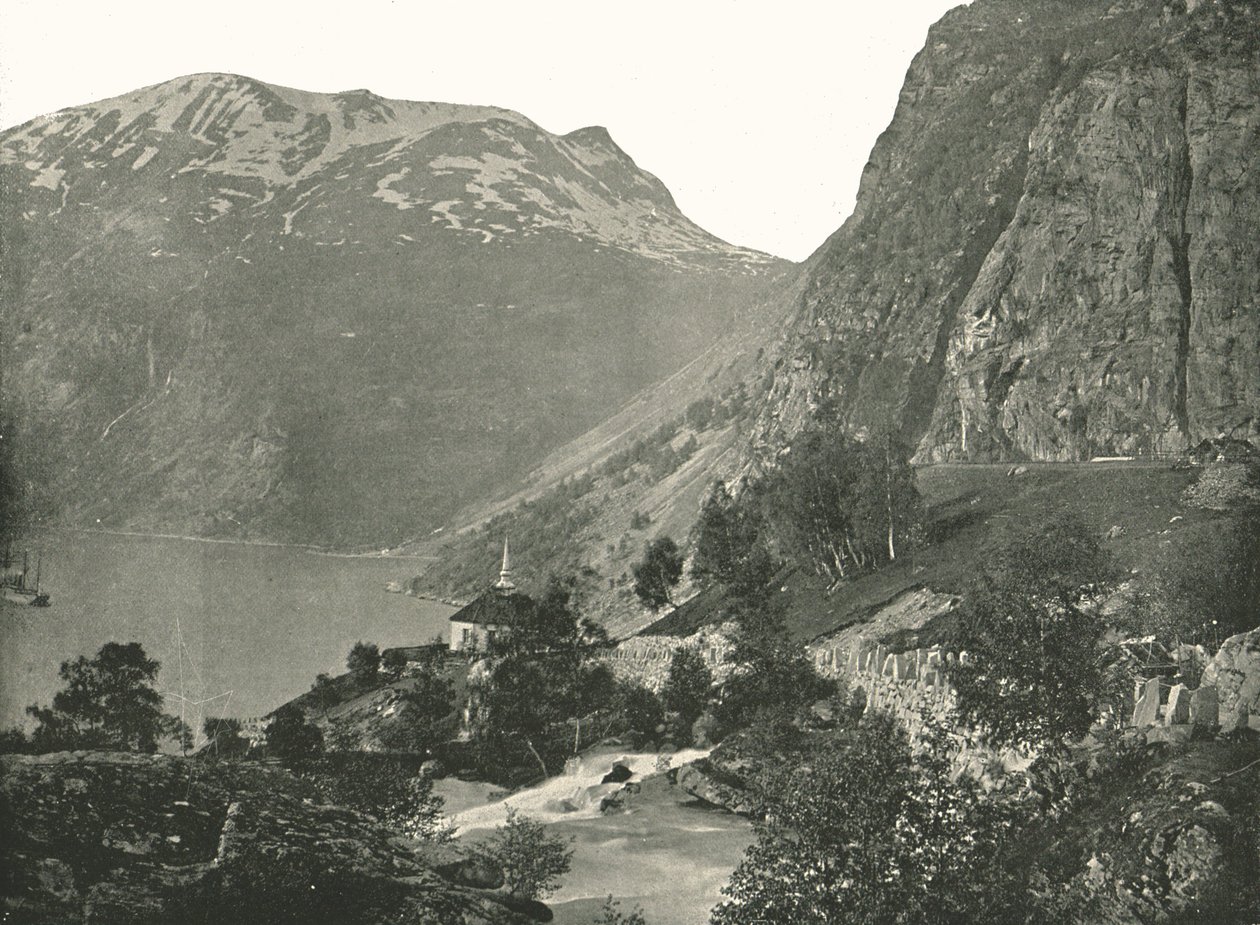 默罗克（Merok），1895年在挪威盖朗厄尔峡湾（Geirangerfjord）上。 作者 普尔顿公司