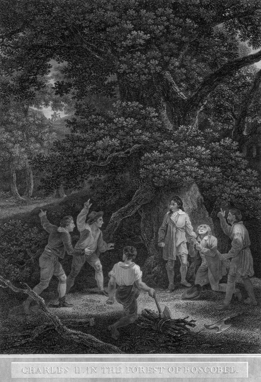 查尔斯二世（Charles II）在Boscobel森林中，1651年。 作者 普尼和罗兹