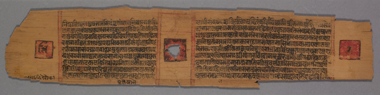 Ja那教手稿的叶子：Shalibhadra：in那教修道士手抄本……，1279年。 作者 婆nas
