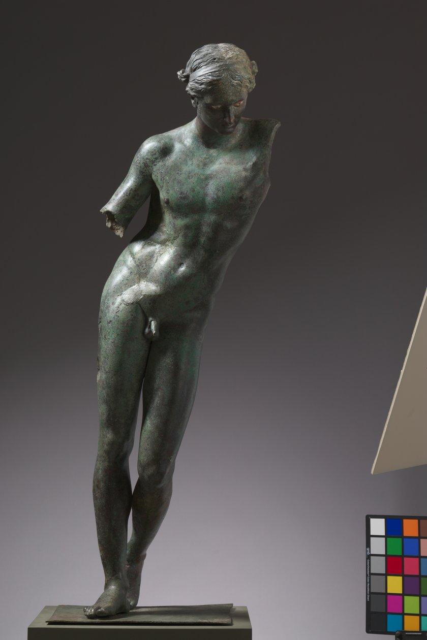 蟒蛇杀手阿波罗（Apollo the Python-Slayer），约公元前350年（青铜，铜和石镶嵌） 作者 普拉西特