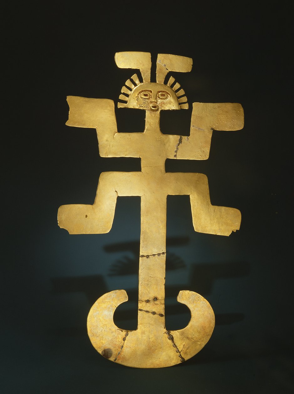 铸Tumbaga胸，Tolima风格（金色） 作者 前哥伦比亚