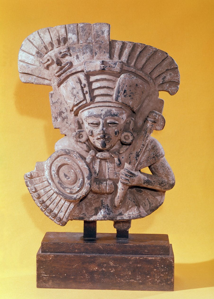 游行服装的战士图，Zapotec（兵马俑） 作者 前哥伦比亚