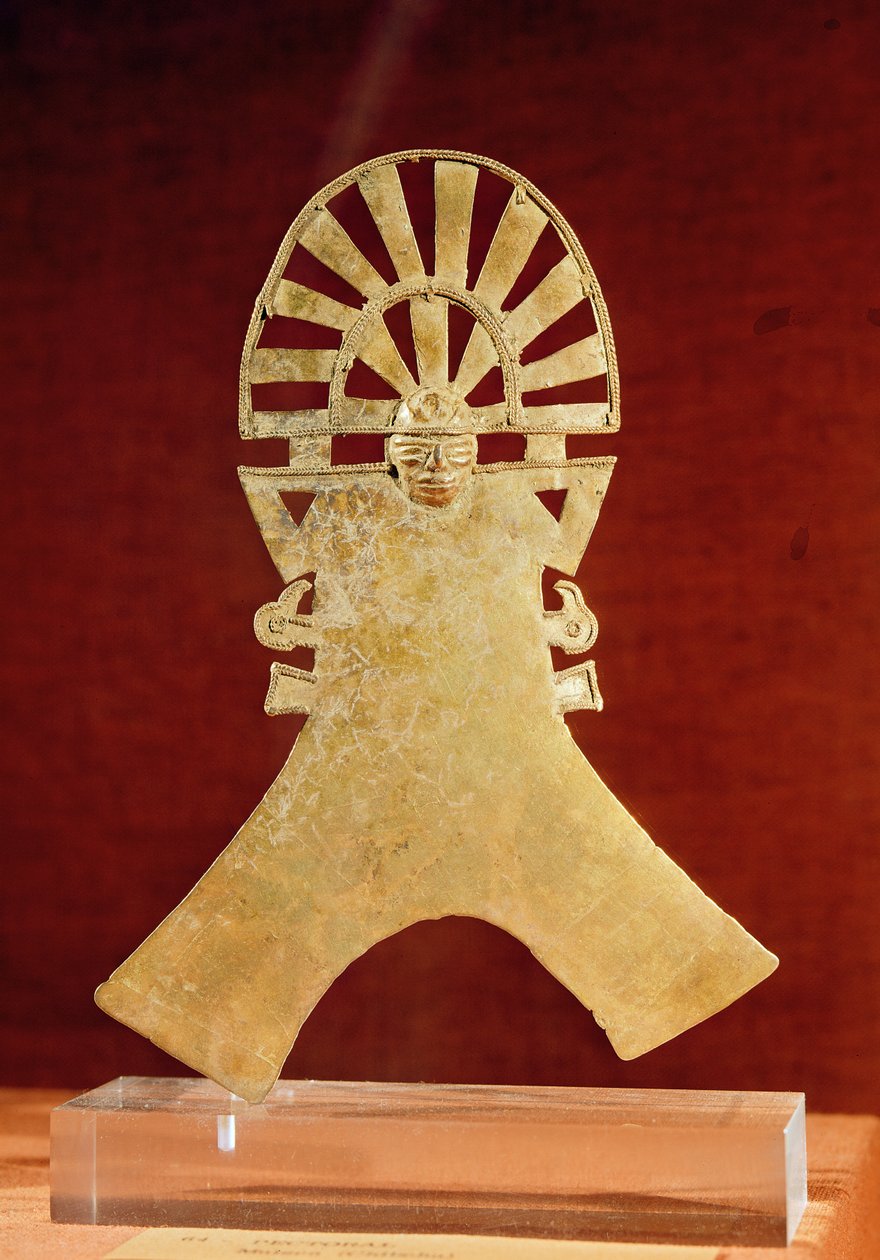 胸部，Muisca文化，1100-1500（金） 作者 前哥伦比亚
