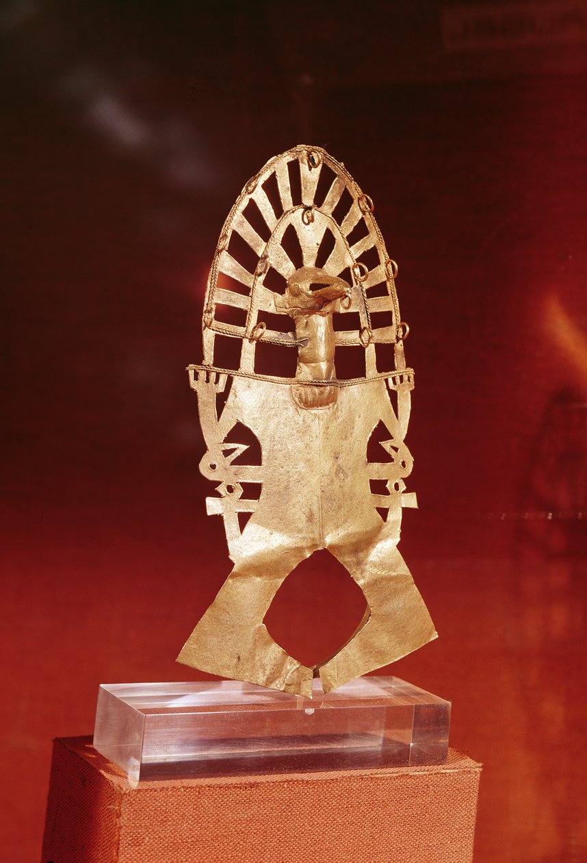 胸部，Muisca文化，1100-1500（金） 作者 前哥伦比亚