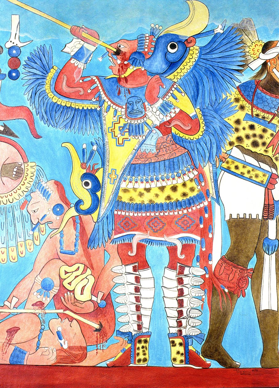 在墨西哥卡卡斯特拉再现壁画 作者 前哥伦比亚