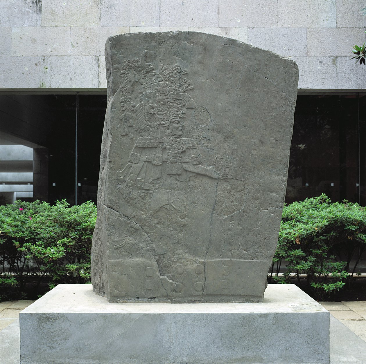 La Mojarra的Stela，stela 1，晚期古典时期，公元前143-156，墨西哥韦拉克鲁斯 作者 前哥伦比亚
