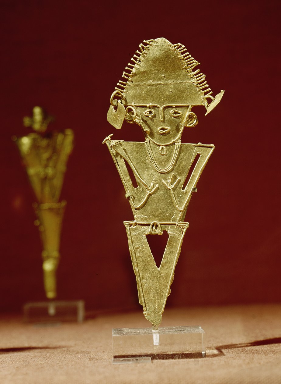 一个战士的拟人形象，来自Tabio，Cundinamarca，Muisca文化，1100-1500（金） 作者 前哥伦比亚