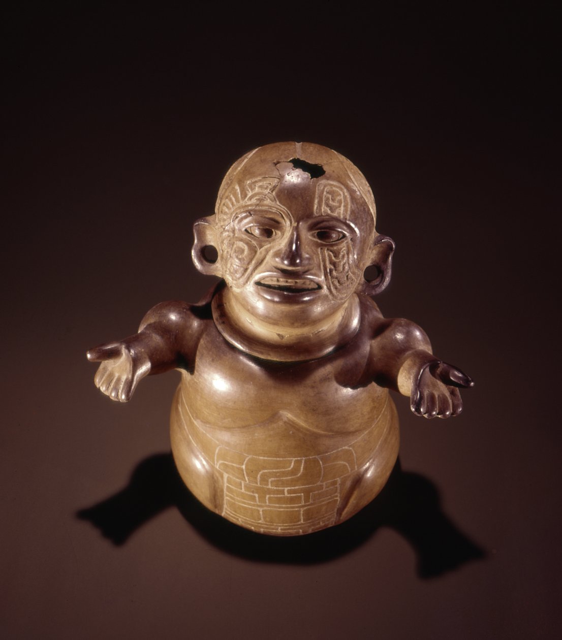 带盖的Effigy罐子，Teotihuacan文化（陶瓷） 作者 前哥伦比亚前哥伦比亚