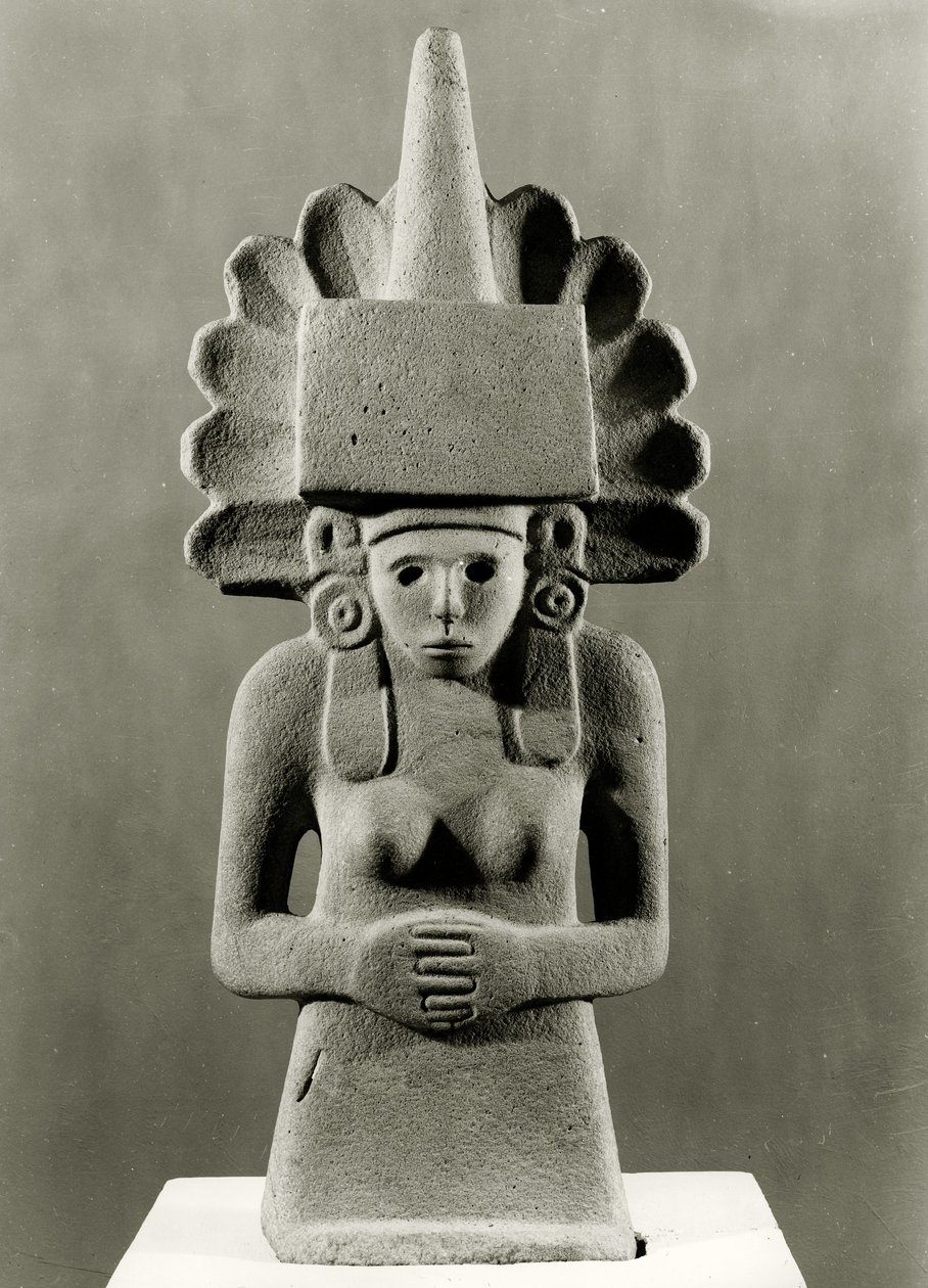 Centeocihuatl，玉米女神，Huastecan，c。 1000-1250（石灰石） 作者 前哥伦比亚