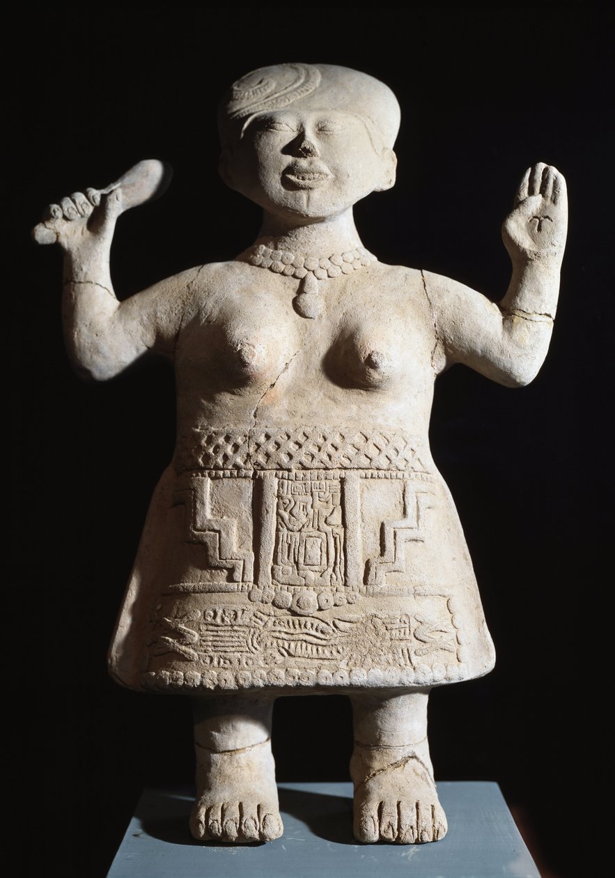 前哥伦比亚艺术，托托纳克文明：6 世纪至 9 世纪来自 El Tajin 的 JC 之后空中预制武器的雕像（石头） 作者 前哥伦比亚前哥伦比亚