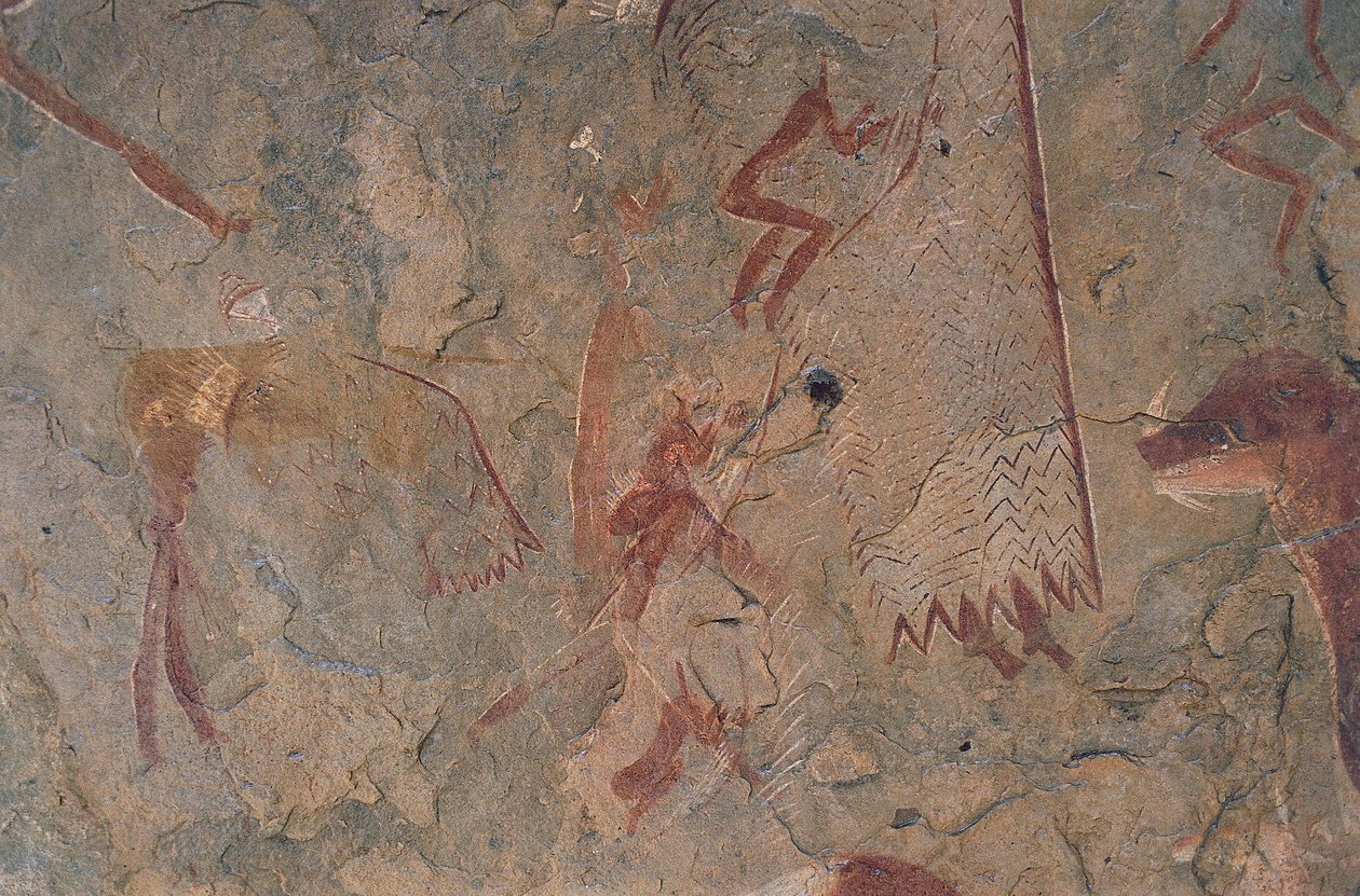 Human and animal figures (cave painting) 作者 史前史前
