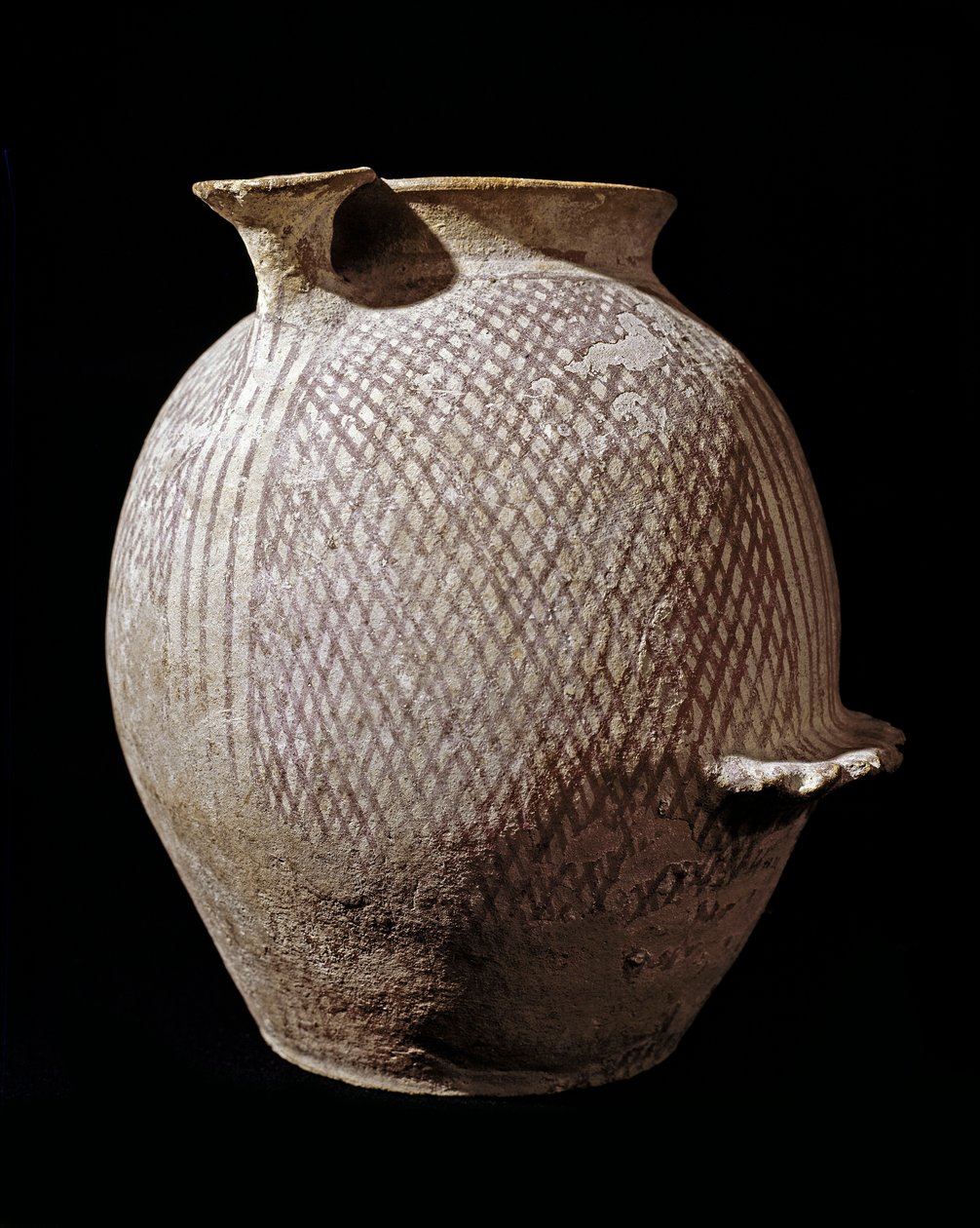 Prehistoire: 杰里科的多色陶瓷花瓶。公元前3000-2100年。安曼，考古博物馆，约旦 作者 史前史前