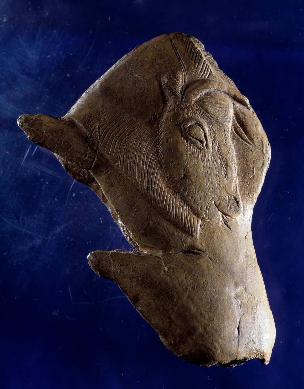 Prehistoric Art (Upper Magdalenian): “” Bison getting up”” Sculpture in reindeer wood from the shelter of the Madeleine in Dordogne. 11000 BC. Sun 0,10 m. Saint Germain en Laye, National Museum of Archeology 作者 史前史前