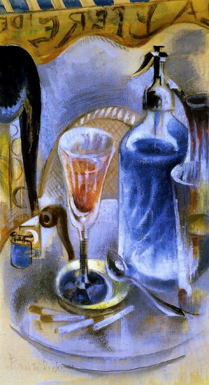静物与虹吸，c.1930（wc，水粉，蜡笔和木炭在纸上） 作者 威廉·普雷斯顿·狄金森