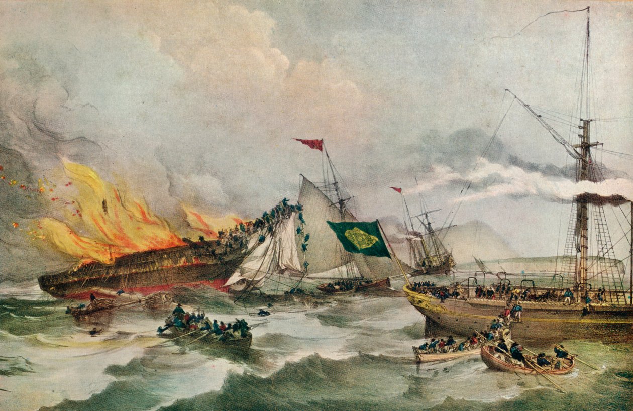 燃烧的海洋君主》，约1848年 作者 德茹恩维尔王子弗朗索瓦·德·奥尔良