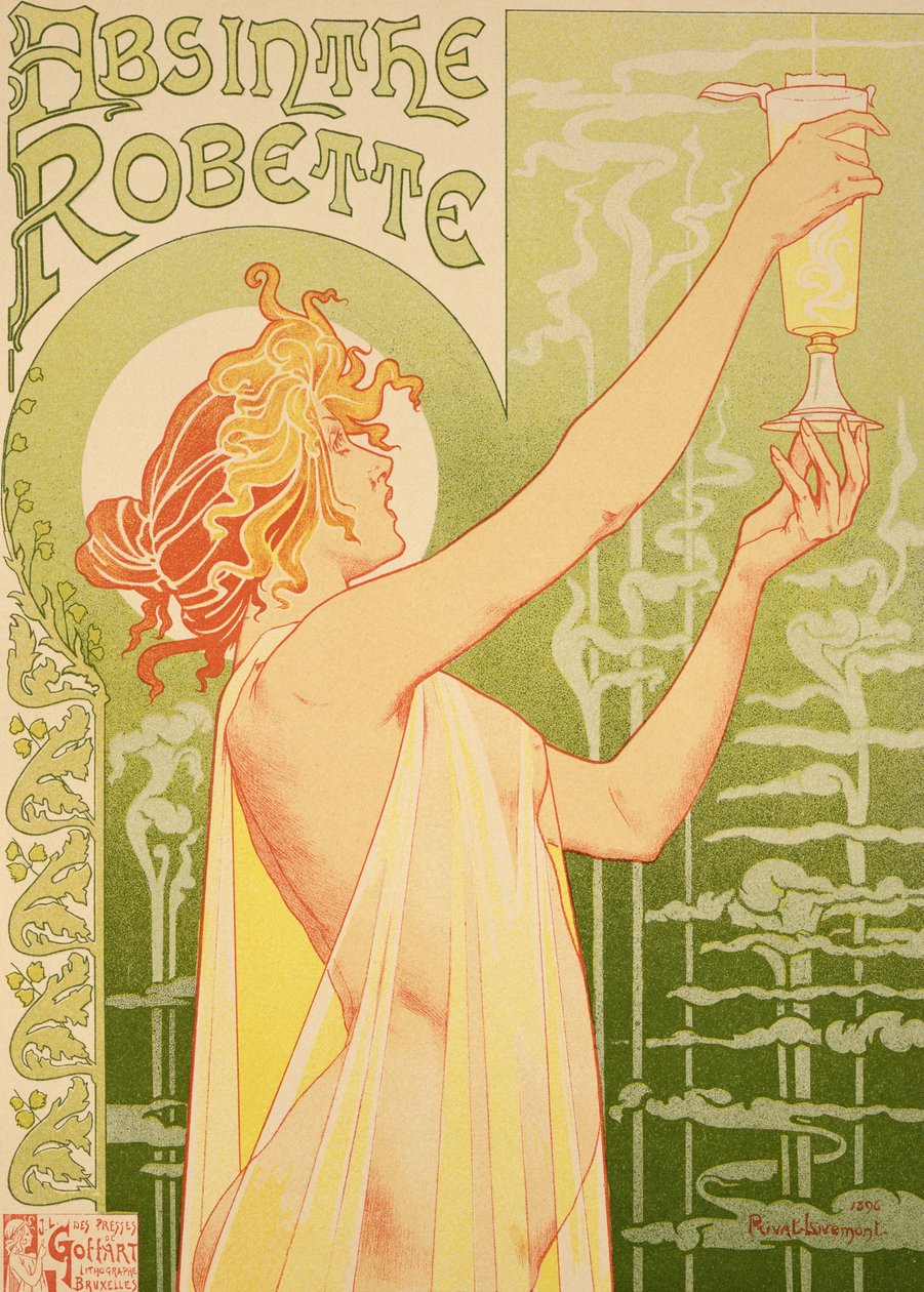 复制一张海报广告&39;Robette Absinthe&39;，1896年 作者 私人利蒙