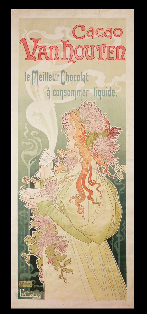 海报广告&39;Cacao Van Houten&39;，比利时，1897年 作者 私人利蒙