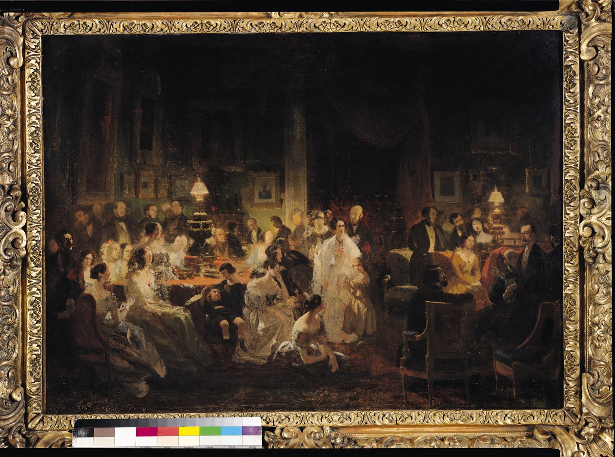 Emile Jean Horace Vernet（1789-1863）在Monsieur Irisson沙龙讨论Daguerreotype的发明 作者 繁荣拉斐或拉斐特